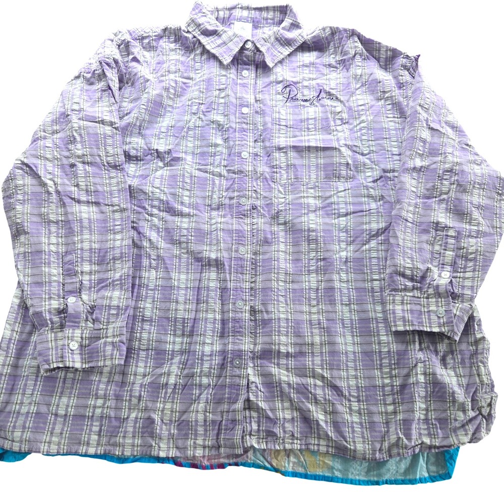 Disney Sleeping Beauty Plaid Button Down Shirt Princess‎ Aurora 2X